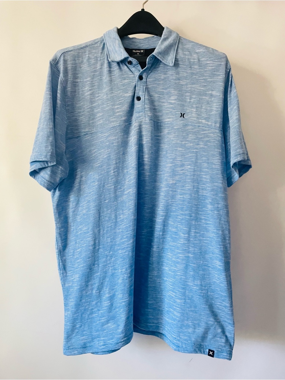 Hurley Men's Light Heather Blue Polo Space Dye
